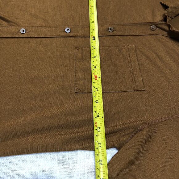 Smartwool Shirt Mens L Merinosport 150 Wool Blend Button Down Brown Short Sleeve - Picture 9 of 11